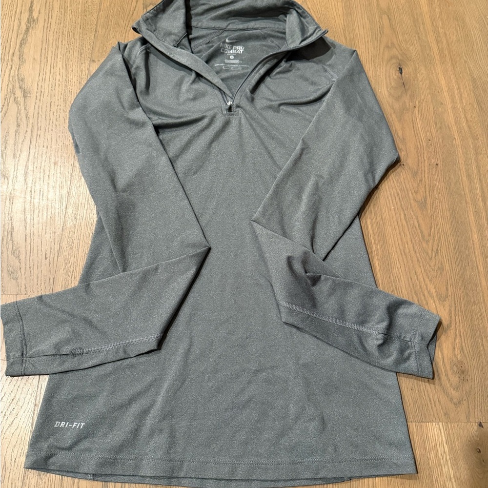 Nike Pro Combat Dri-FIT Gray Pullover